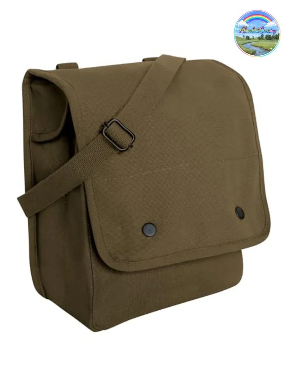 Canvas Map Case Shoulder Bag with Organizer Pocket, Adjustable Crossbody Strap,